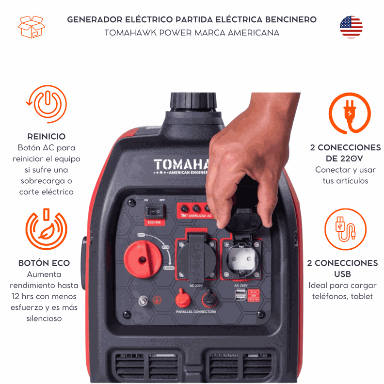 Generador 3.0Kw Inverter Tomahawk Power TG3000i-3