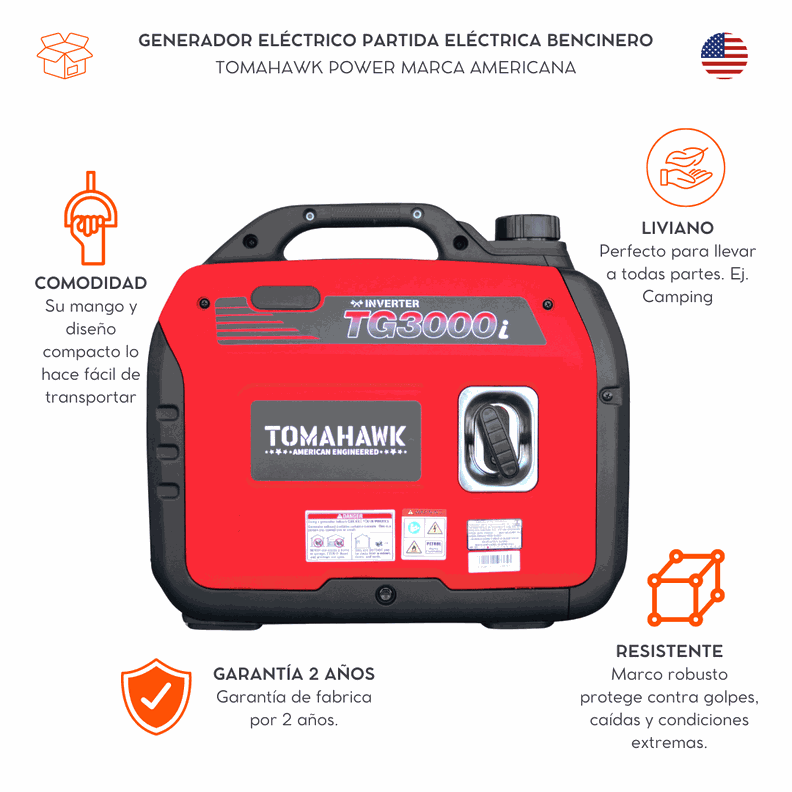 Generador 3.0Kw Inverter Tomahawk Power TG3000i-4