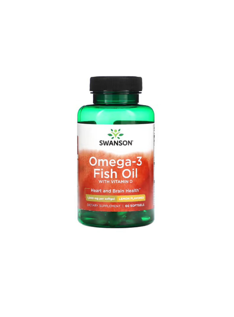 Omega 3 con vitamina D 60 Cápsulas blandas Swanson-0