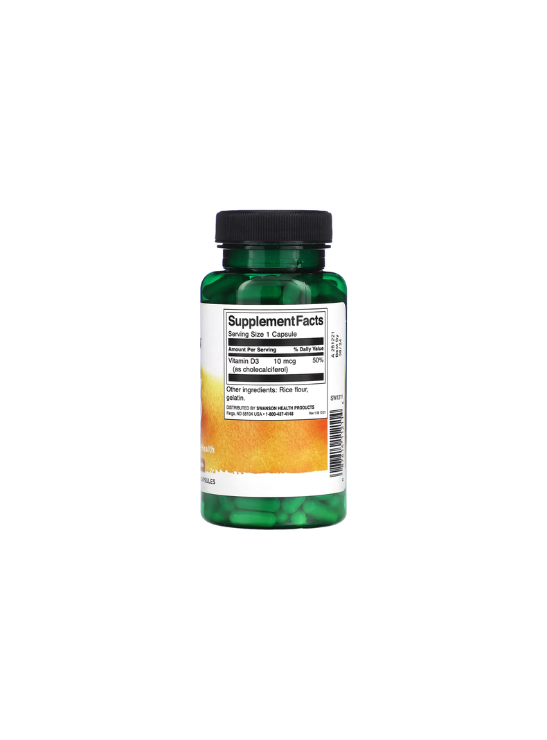 Vitamina D3 400 ui 250 cápsulas Swanson-2