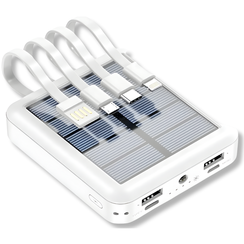 Cargador Inalambrico Powerbank 10000mah Carga Solar 4 cables