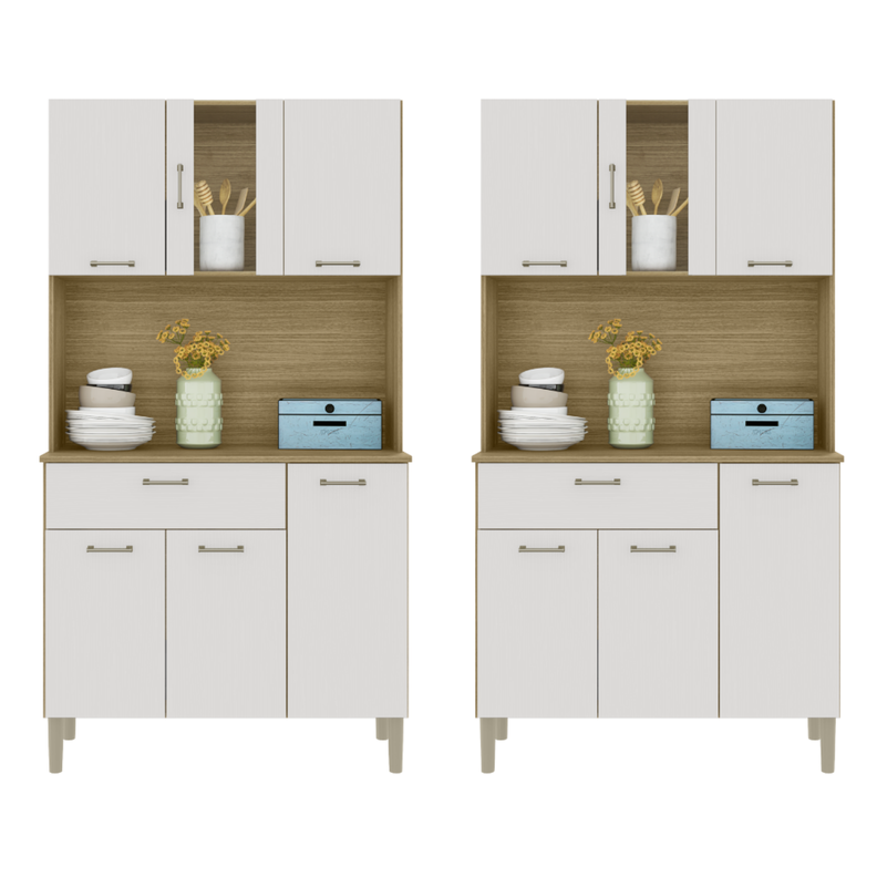 Combo 2 muebles de cocina kyra k06x2 Blanco 170 CM