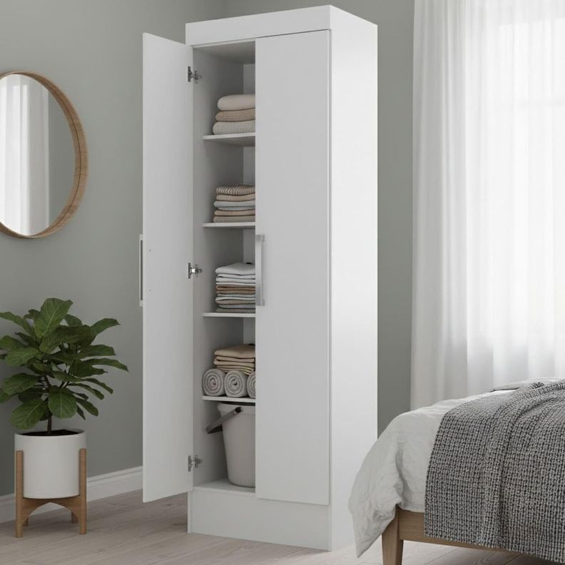 CLOSET MULTIUSO 2 PUERTAS 174X54X35 BLANCO BLANCO RB20 190 CM