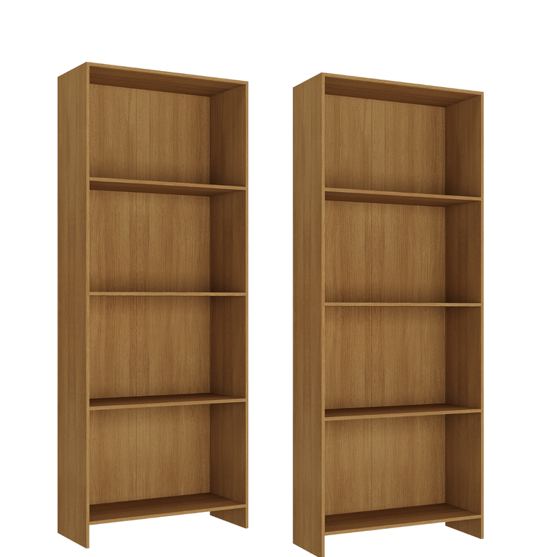Combo 2 libreros naturales r16x2 Cafe Claro 164 CM