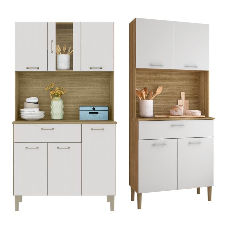 Combo mueble de cocina kris y mueble de cocina kyra k0406 Blanco 170 CM