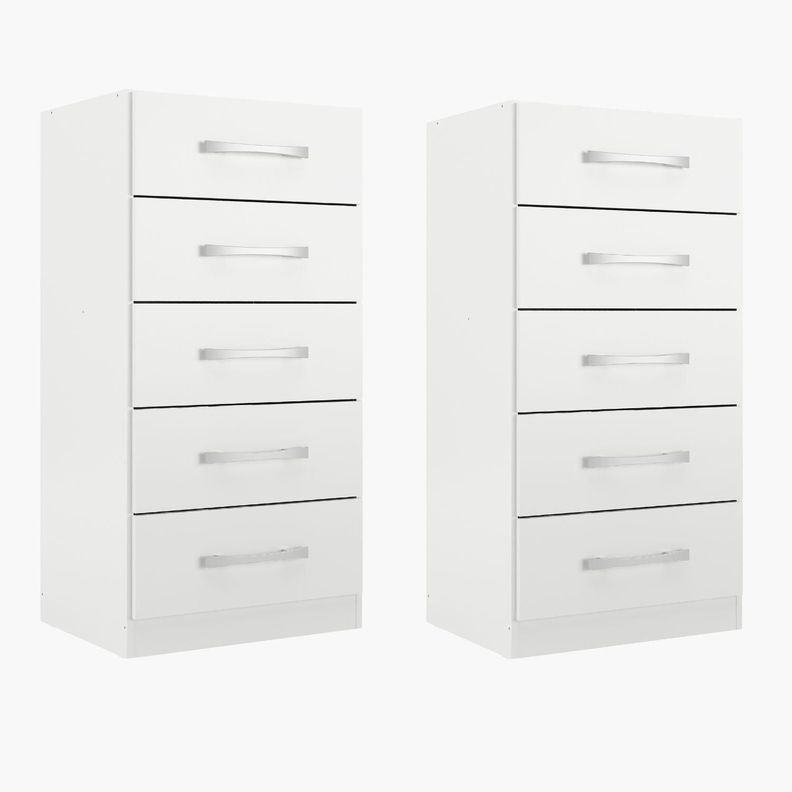 Combo 2 comodas 5 cajones blanco blanco rb05x2 92