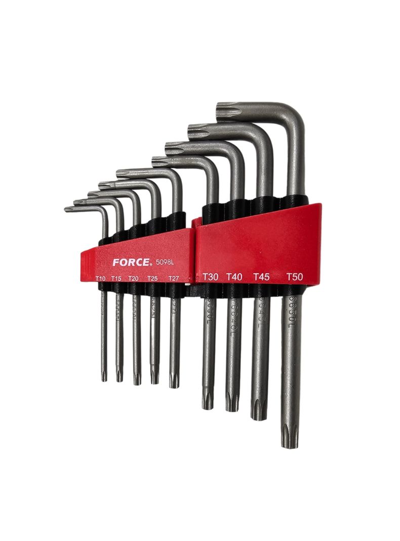 Juego Llaves Torx Largas 9pz T10 a T50 Force 5098L-1