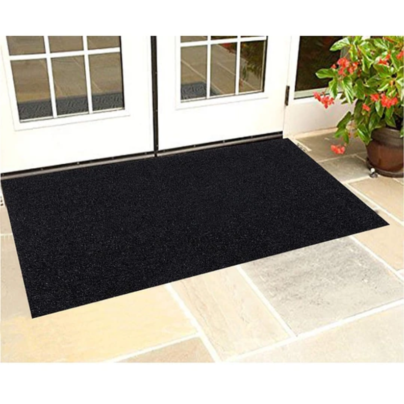 Limpiapie Alfombra PVC Rizado Extra Grande 120x180 cm 12 mm Negro/Con terminación-1