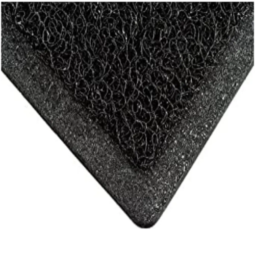Limpiapiés Alfombra PVC Rizado Grande 60x90 cm 12 mm Negro/Con terminación-0