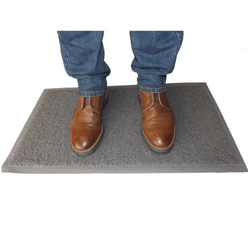 Limpia pie Alfombra PVC Rizado Extra Grande 120x180 cm 12 mm. Gris/Con terminación-1