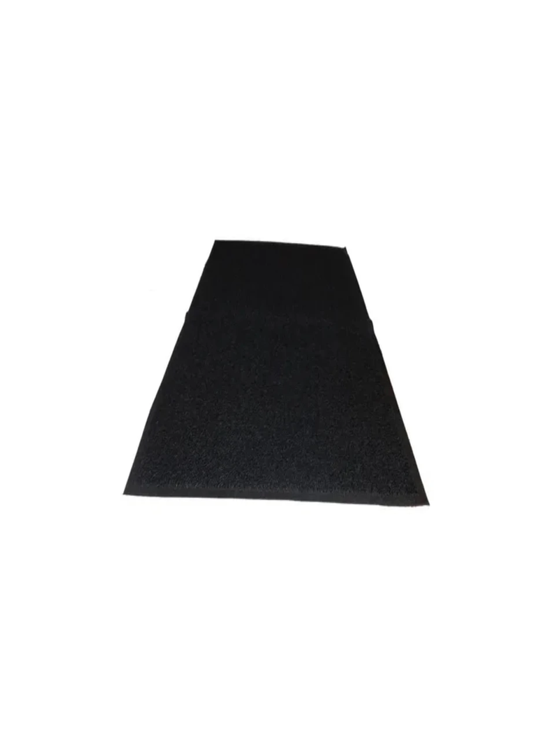 Limpiapie Alfombra PVC Rizado Grande 80x120 cm 12 mm Negro/Con terminación-2