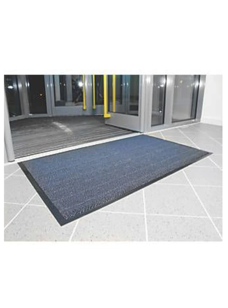 Limpiapie Alfombra PVC Rizado Grande 80x120 cm 12 mm Gris/Con terminación-1
