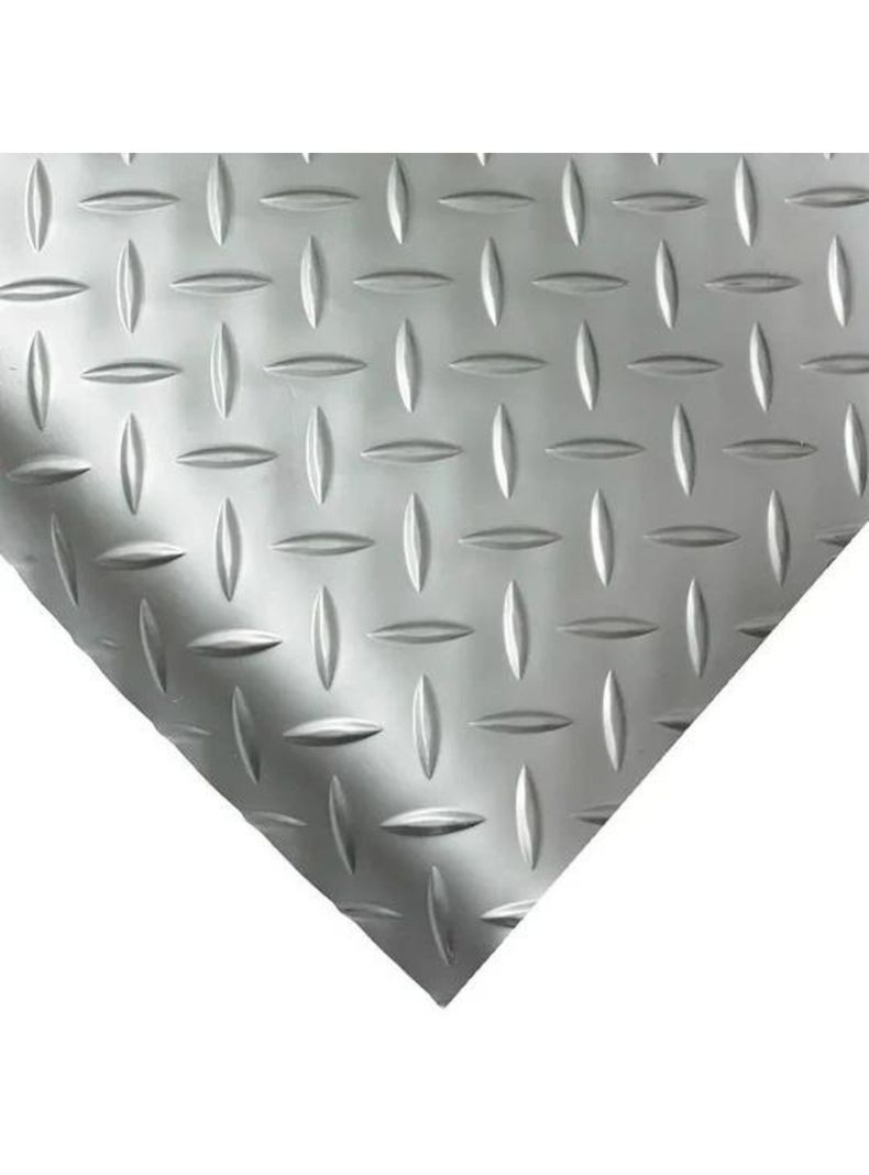 Piso PVC Diamantado Plata 1,2 mm Espesor. 2 mts ancho x 1 mt lineal.-0
