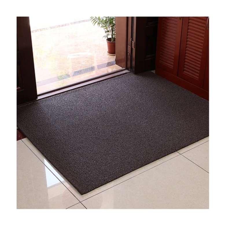 Limpiapie Alfombra PVC Rizado 40x70 cm 12 mm Cafe/Con terminación-0