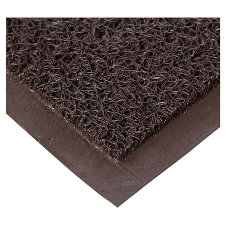 Limpiapie Alfombra PVC Rizado 40x70 cm 12 mm Cafe/Con terminación-1