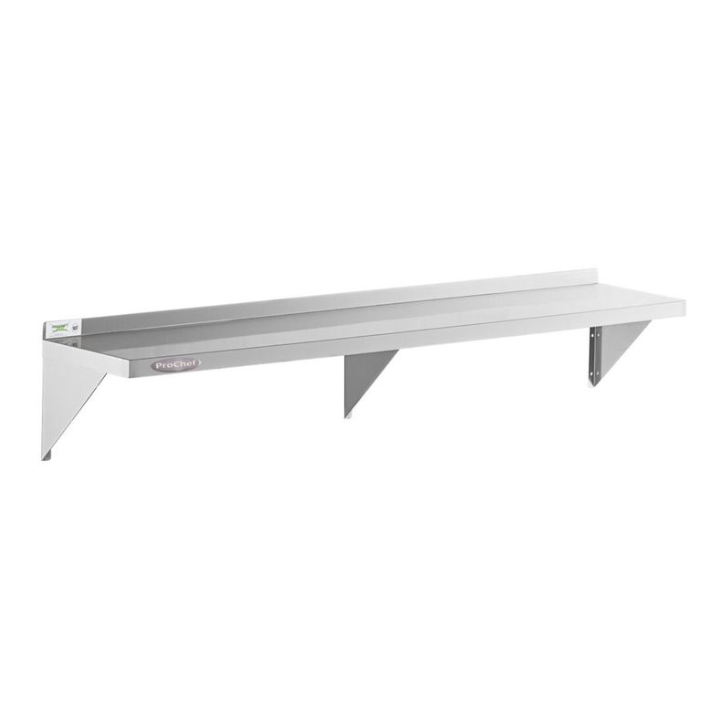 Repisa Mural Lisa 150x30 cm Acero Inoxidable WS-1500-1