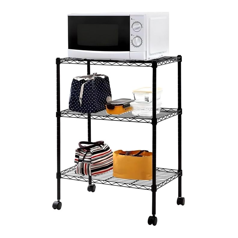 Carro Organizador 3 niveles 60x35x81 cm. Acero Negro-0