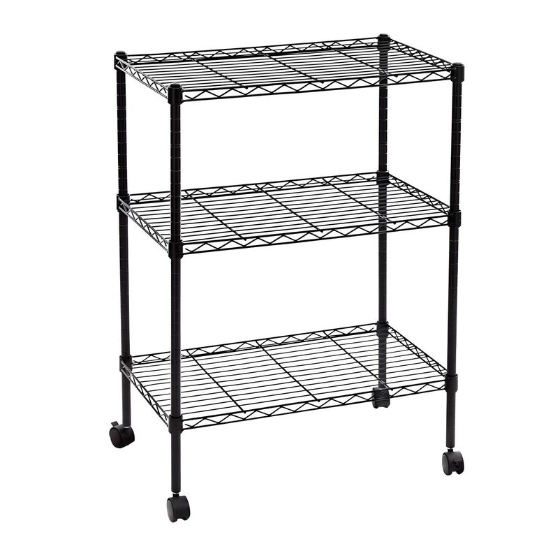 Carro Organizador 3 niveles 60x35x81 cm. Acero Negro-1