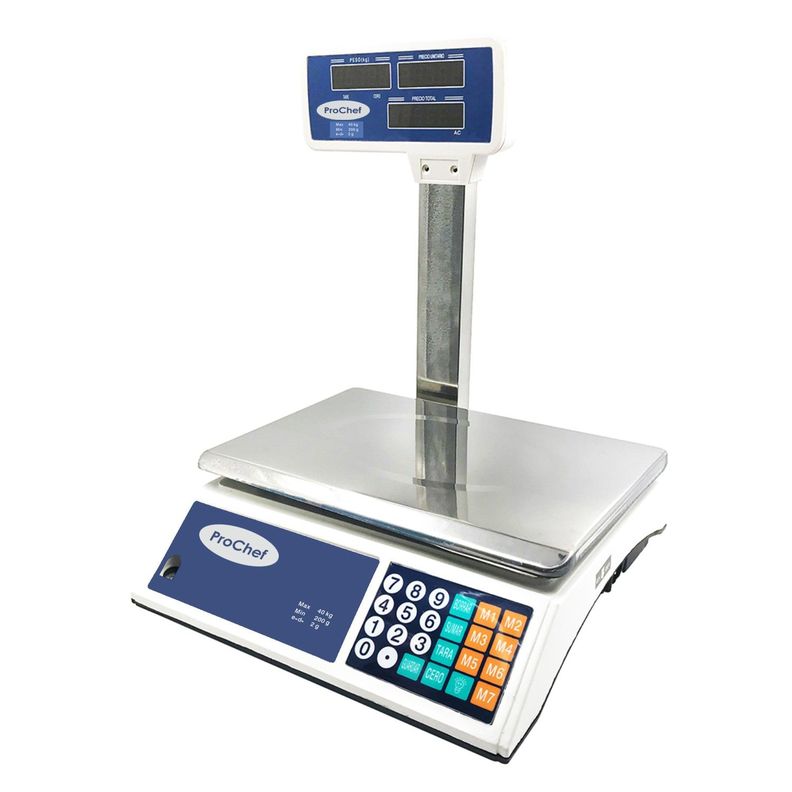Pesa Digital ProChef 40 Kg. x 2 Gr. Con Visor Aéreo. Batería-0