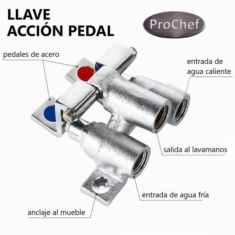 Llave Acción Pedal para Lavamanos Industrial-3