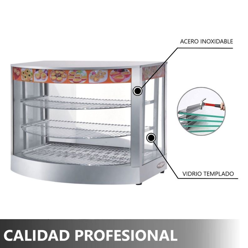 Vitrina de Calor 66 cm. Acero Inox. 30 a 80°C ET-LD-1P-C-2