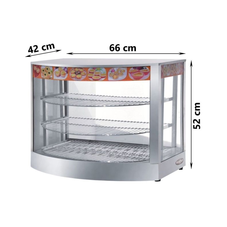 Vitrina de Calor 66 cm. Acero Inox. 30 a 80°C ET-LD-1P-C-3