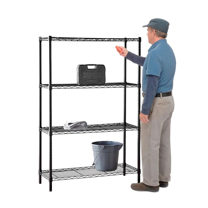 Estante 90x35x150 cm. Acero Pintado 4 bandejas Capacidad 480 kg.-0