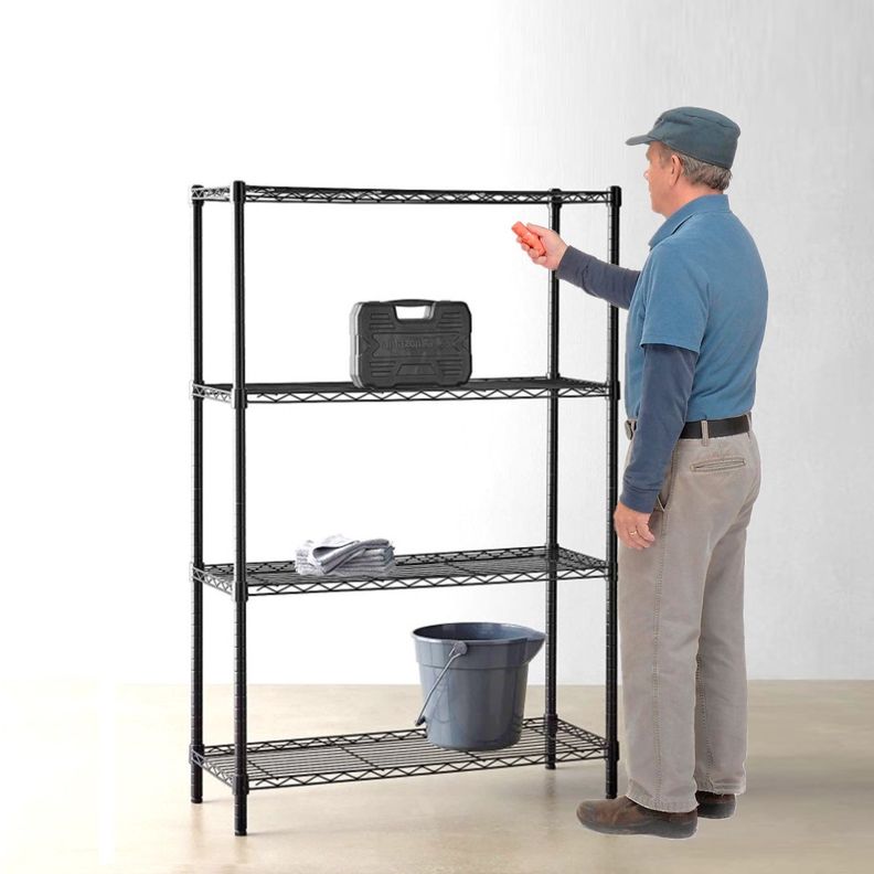 Estante 90x35x150 cm. Acero Pintado 4 bandejas Capacidad 480 kg.-6