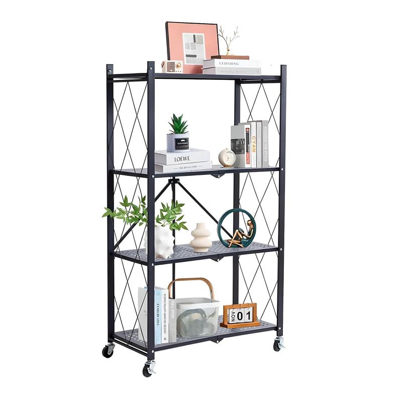 Estante Plegable de Acero con Ruedas. 4 bandejas-5