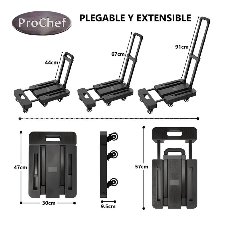 Carro Transportador Plegable 30x57 cm. Capacidad 200K-2