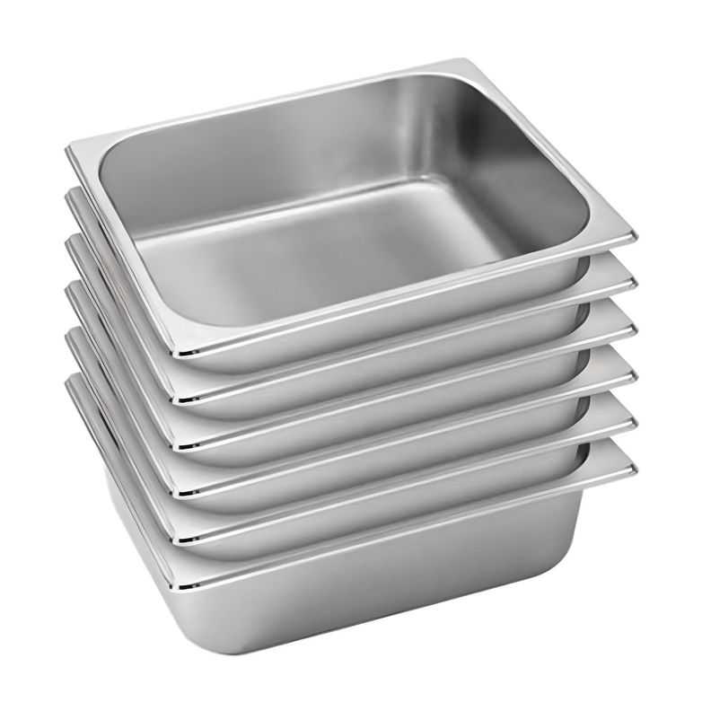 Deposito Gastronomico GN 1/2 x 100 mm Acero Inox. Pack 6 Un.
