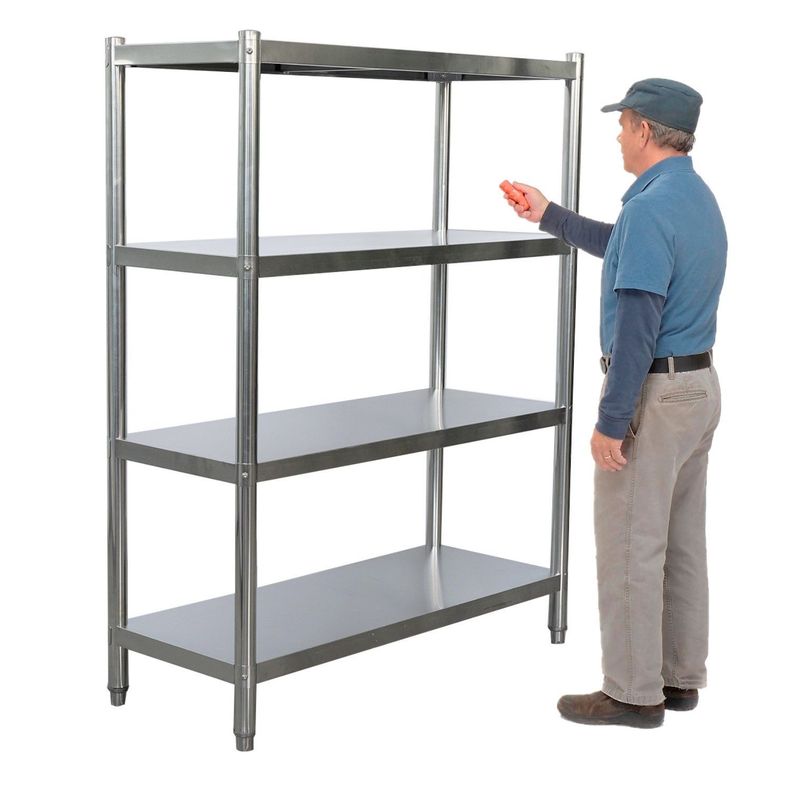 Estante 4 Bandejas lisas 120x50x180 cm. Acero Inox-0