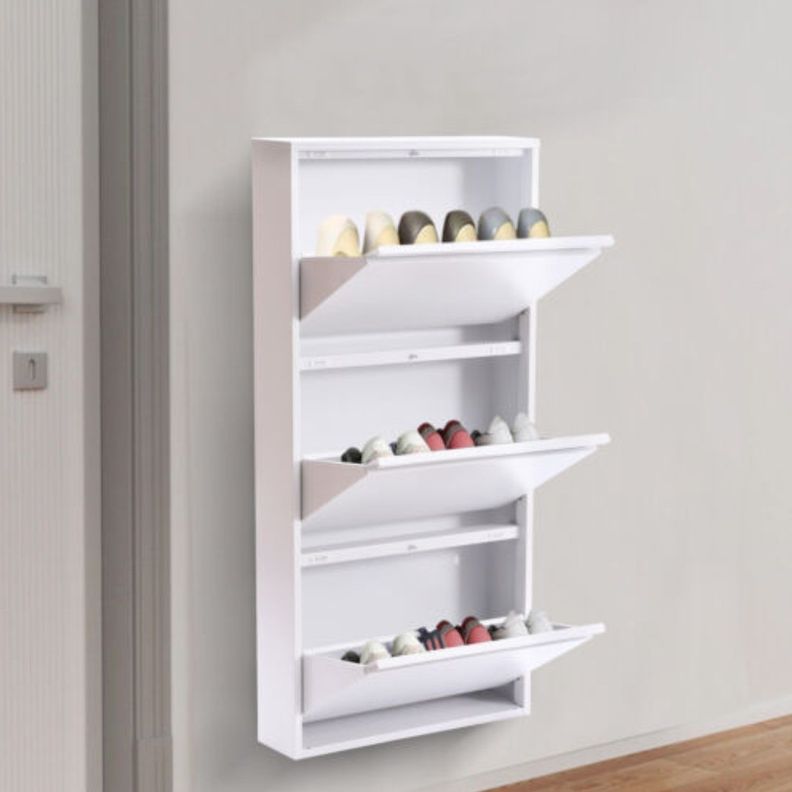 Mueble Zapatero Mural 103x65x15 cm. 3 Cajones Blanco-6