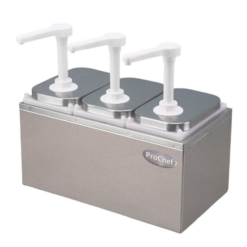 Dispensador de salsa 3x2 Lt. Acero inoxidable-1