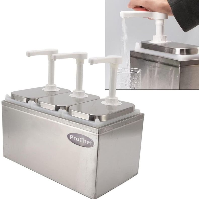 Dispensador de salsa 3x2 Lt. Acero inoxidable-2