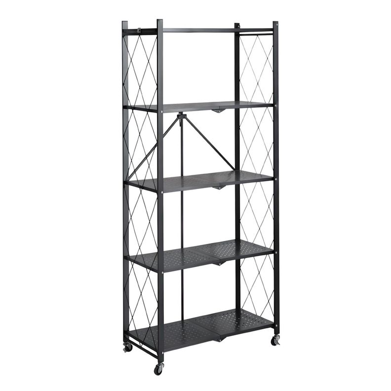 Estante Plegable de Acero con Ruedas. 5 bandejas-0