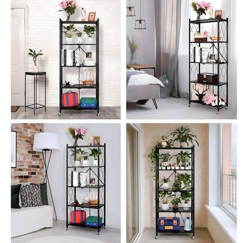 Estante Plegable de Acero con Ruedas. 5 bandejas-3