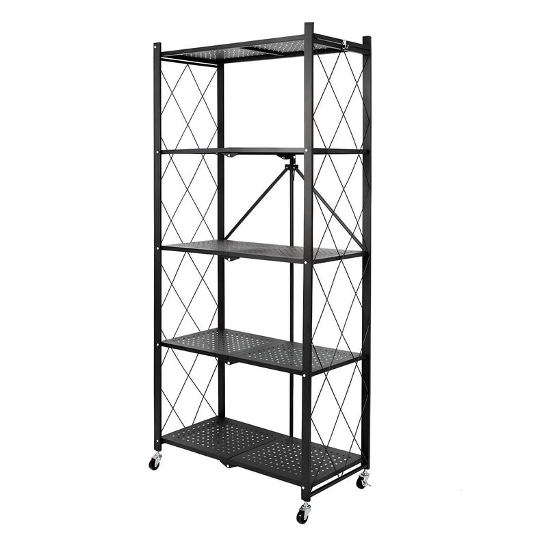 Estante Plegable de Acero con Ruedas. 5 bandejas-8