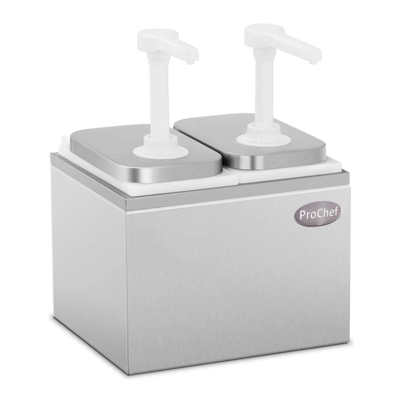 Dispensador de salsa 2x2 Lt. Acero Inoxidable-0