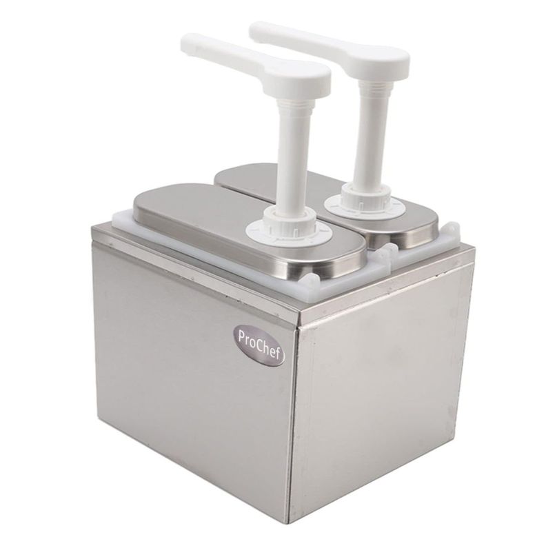 Dispensador de salsa 2x2 Lt. Acero Inoxidable-1