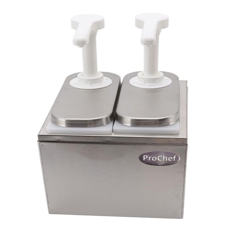 Dispensador de salsa 2x2 Lt. Acero Inoxidable-2