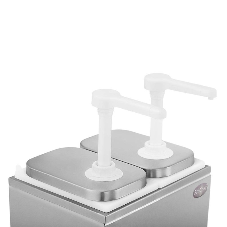 Dispensador de salsa 2x2 Lt. Acero Inoxidable-3