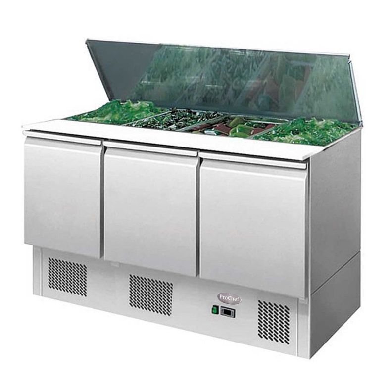 Mesón Refrigerado Saladette 137 Cm. 380 Lt Ac. Inox. ESL3850-2