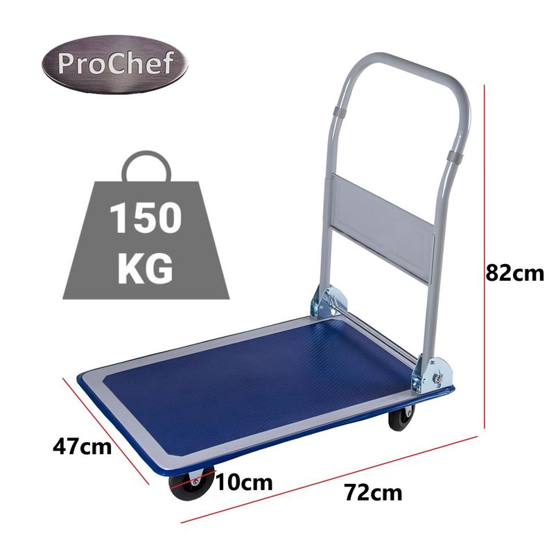 Carro de Acero para 150 kg. Plegable. 72x47 cm.-4