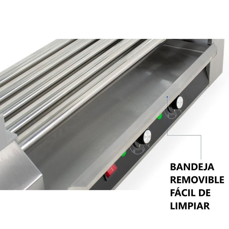 Roller Calentador Hot Dogs 5 Rodillos ProChef-2