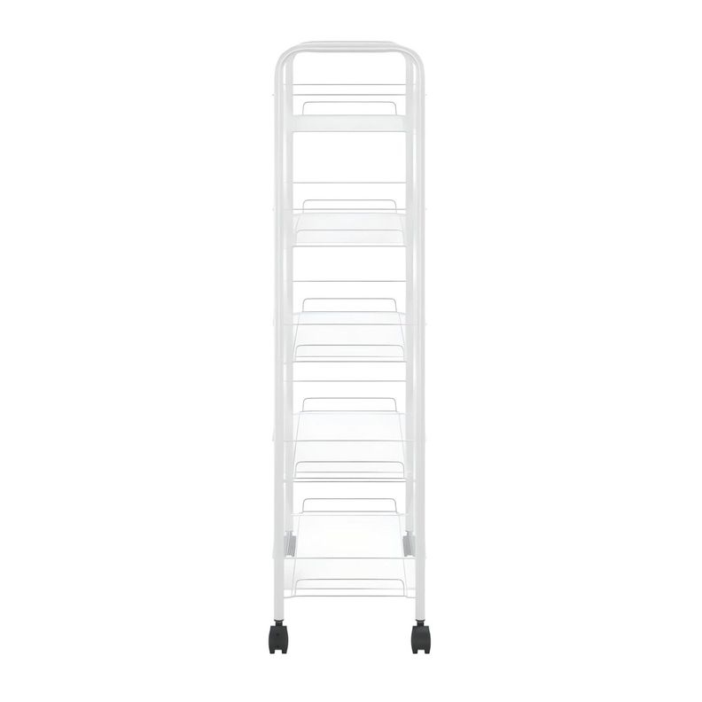 Carro Organizador Multiuso Acero Blanco 5 Bandejas Removibles-7