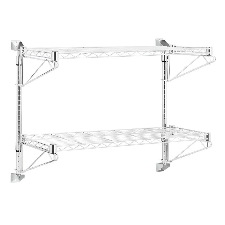 Repisa 2 bandejas 90x35x80 cm. Acero Cromado. Cap. 300 kg.-0