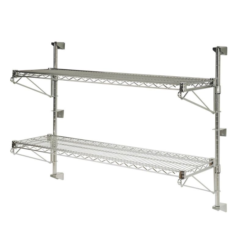 Repisa 2 bandejas 90x35x80 cm. Acero Cromado. Cap. 300 kg.-2