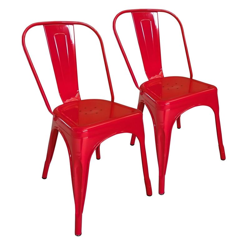 Pack 2 Unidades Silla Tolix Rojo Brillante-0