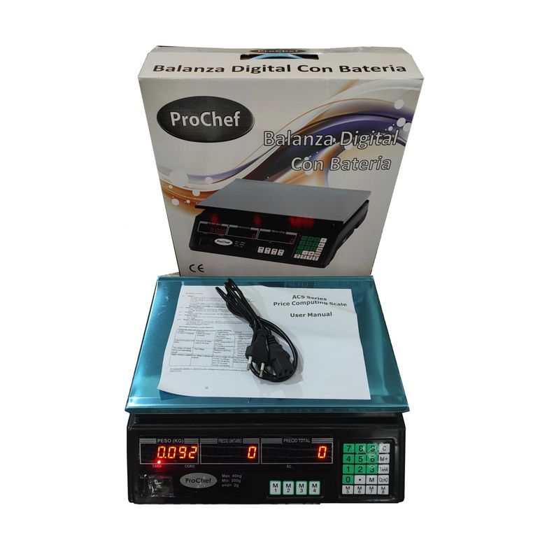 Pesa Digital ProChef 40 Kg. x 2 Gr. Eléctrica y Batería-4